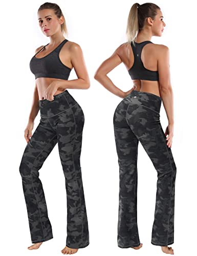 Image of BUBBLELIME 29 inch /31 inch /33 inch /35 inch /37 inch 3 Styles Women's High Waist Bootcut Yoga Pants Basic /Side Pockets Tummy Control Workout Flared