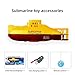 Tsiodot Mini RC Submarine Waterproof Remote Control Boat Underwater Diving Fish Tank Toy for Kids Birthday Gift（Yellow）