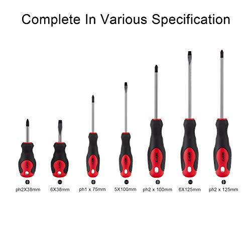 MPT 58 Pieces Non-slip Bi-material Magnetic CR-V Phillips and Slotted Screwdriver Set