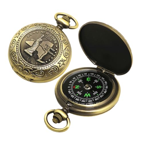 Brújula retro tipo reloj de bolsillo, pack 2 unidades miniatura 1