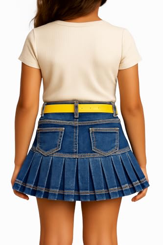 Image of KK & SONS Stylish Denim Skirt for Girls(Blue Denim with Belt)