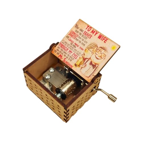 Image of Zesta Sunshine Wooden Musical Box Gift | Vintage Music Crank Mini Collectible for Girlfriend, Boyfriend, Husband, Wife | Unique Musical Gifts for Music Lovers | Classic Wooden Box