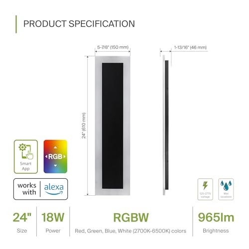 24 inch, 1000 lumens, 18W