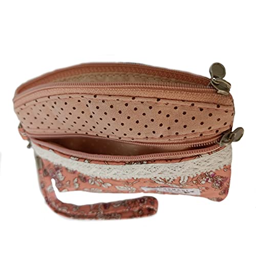 Coin Purse for Women Cute Small Wallets Change Purse Coin Pouch (orange pink)4