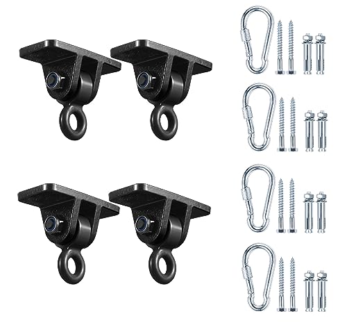 MDAIRC Heavy Duty Swing Hangers for Wooden Sets Playground Porch Indoor Outdoor with Snap Hooks (4 pcs Black) by MDAIRC - Used condition - US$28.37