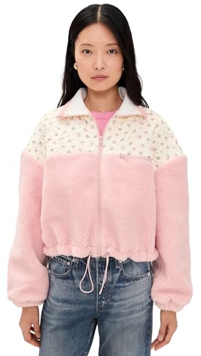 For Love & Lemons Womens Saide Sherpa Jacket Pink XL