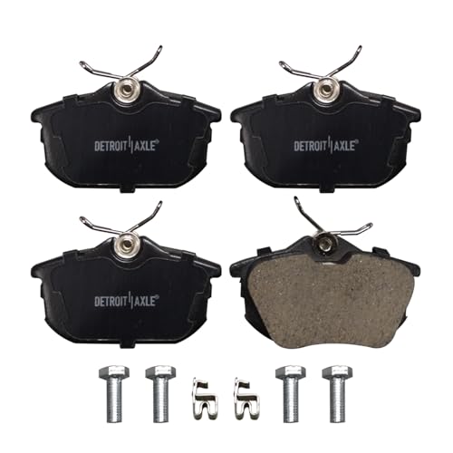 Image of Detroit Axle - Rear Brake Pads for 00-04 Volvo S40 V40, Ceramic Brake Pads w /Hardware 2000 2001 2002 2003 2004 Replacement