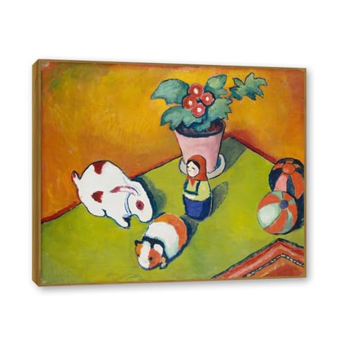 August Macke Little Toys tableau cadre teck de qualité supérieure