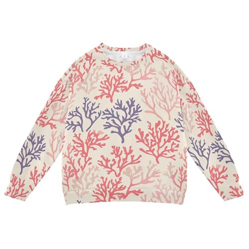 JUNZAN Cartoon Colorful Corals Little Kids Sweatshirt Hoodie Crewneck Outerwear for Kids Sports 4T