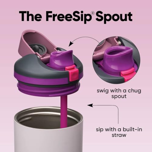 Image of Owala FreeSip Tumbler Insulated Stainless Steel Water Bottle with Built-in Straw and Side Handle, For Travel, Work, School, and Sports, BPA Free, Leak Proof, 40oz, Dreamy Field