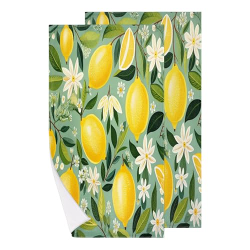 Pack de 2 Resistente Pareo Primavera Flores de limón Sporthandtuch Toalla de Camping para Yoga,Deportes,Playa 40X70cm