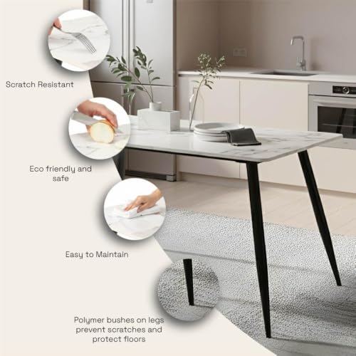 Image of Wakefit Santol Dining Table - Black Tinted Glass - 4 Seater I Round Toughned Tinted Glass | Black