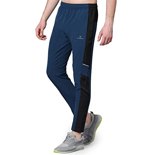 Dpassion Regular fit Running Track Pants for Men with Zipper