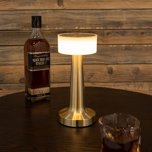 NYRWANA Table Lamp | 2000 mAh Battery | Table Lamp for Bedroom, Table Lamp for Living Room, Lamps for Bedroom, 3 Colour Touch Control - Metal (Gold) - Image 7