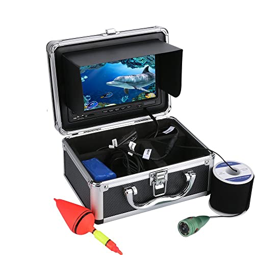 Cámara de pesca submarina 2 0m / 30m / 50m 7 '' Color digital LCD 1000TVL Localizador de peces HD DVR Video de pesca a prueba de agua de la grabadora Cámara de pesca submarina Para pesca en lago, barc