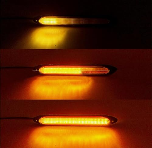 Image of AUTO MT 2PC SET LE.D Daytime Running Light 12V Universal LE.D Indicator Sequential Two-Tone Amber White - Yellow Car LE.D Strip Headlight DRL Daytime Running Light Waterproof DRL (15.5 cm)