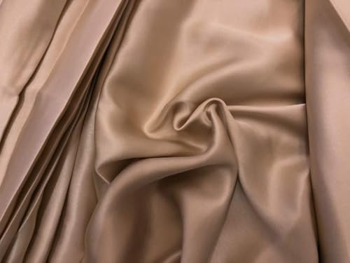 Soie pure 100% au mètre | Satin rose poudré haut de gamme 20 momme