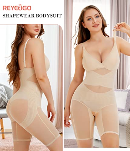 REYEOGO Bodysuit Shapewear for Women Tummy Control Butt Lifter Full Body Shaper Seamless Thigh Slimmer Faja V-Neck Jumpsuit3