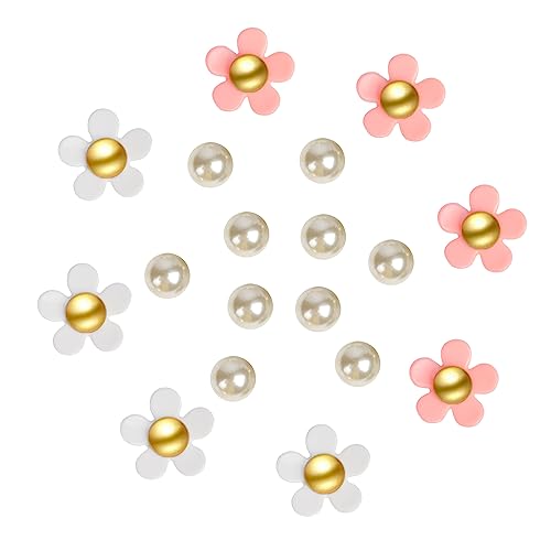 AUAUY 18 PCS Adornos de Zapatos Decoración, Rosa Flores Adornos para Zapatos, Accesorios para Crocs para Zapatos, Bonitos Abalorios Decoracion de Flores de Dibujos para NiñOs, NiñAs, Adultos