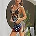 WOEZKEX Women's American Flag German Shepherd Dogs (4) Dress Spaghetti Strap Sleeveless Casual Party Beach Dresses
