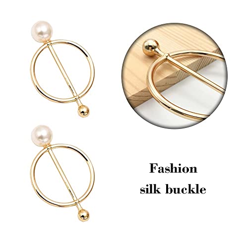 5 pezzi di perle in lega di zinco rotonde sciarpe