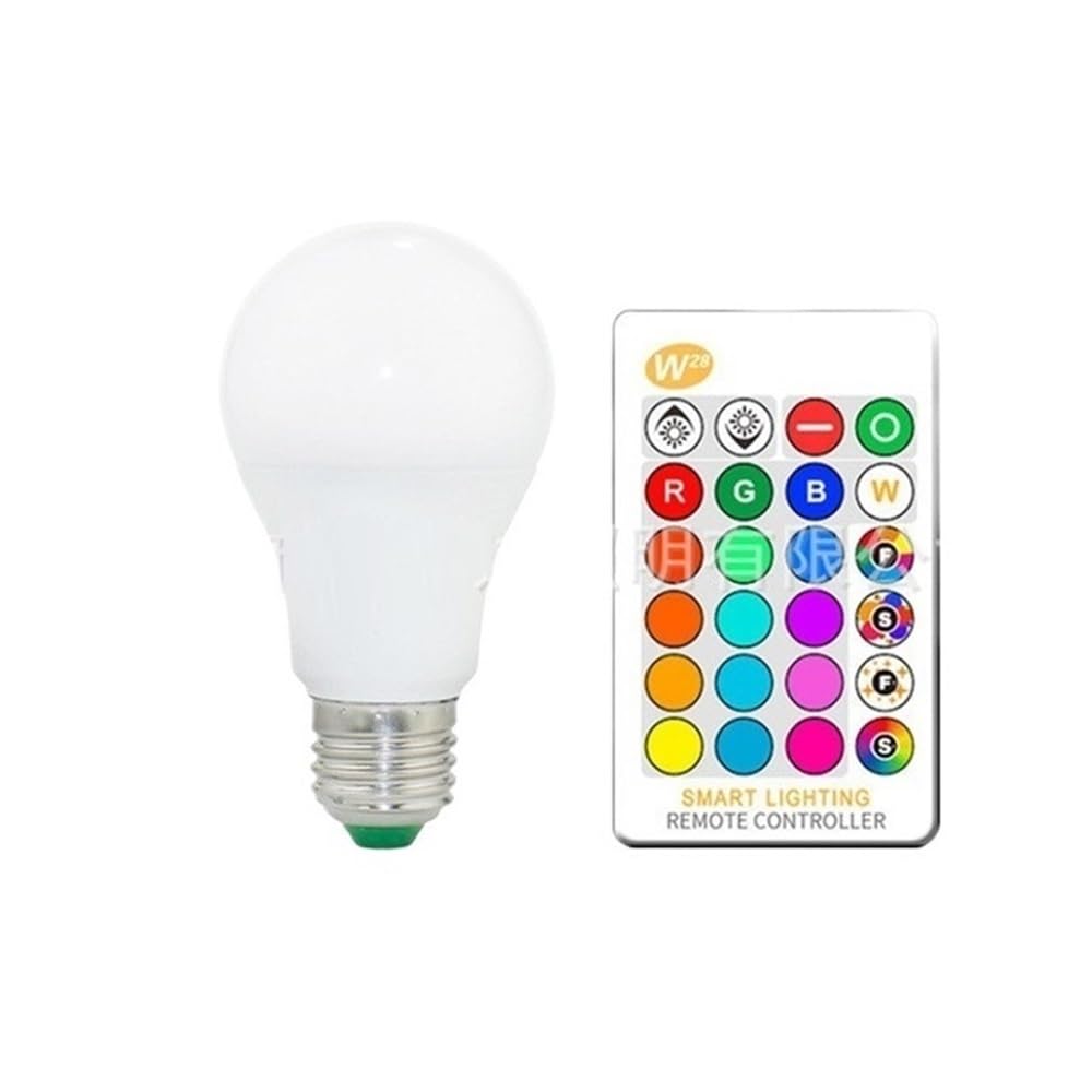 YSJX luces de amplio voltaje, Paquete de 10 bombillas LED RGBW GU10/E27 de 10 W, CA 85-265 V, focos decorativos RGB for el hogar y el jardín, Bombillas para el hogar(E27 RGB+White)