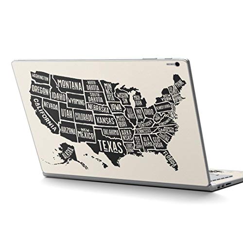 igsticker Surface Book2 Book3 15inch 専用 スキンシール サーフェス ブック 15インチ用 シール 014307 アメリカ 地図 外国