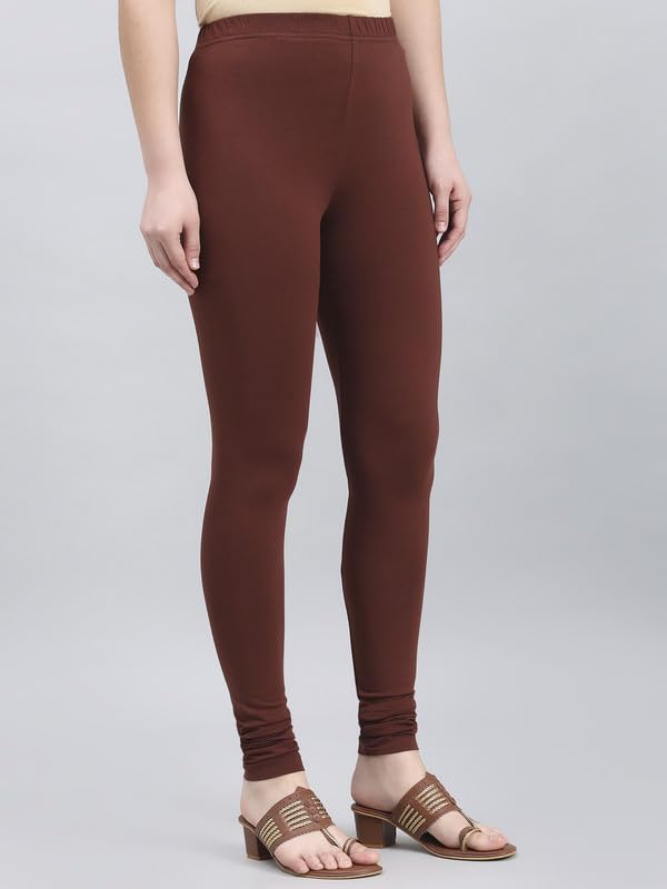 Image of GO COLORS Soft Cotton Stretch Churidar for Women | Breathable, Mid Rise, Full Length