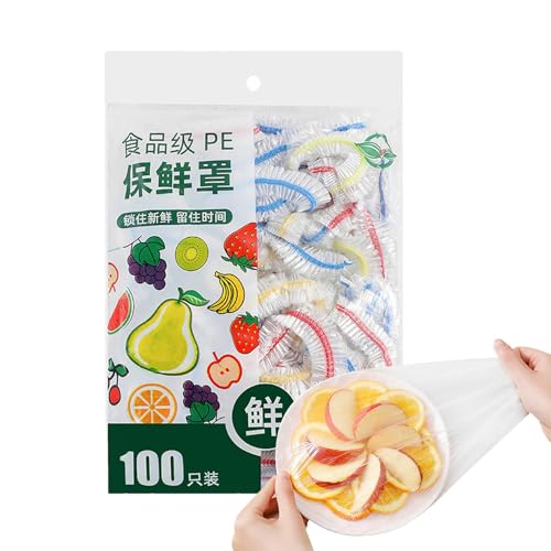 Bolsas De Mantenimiento Fresco,Cubiertas Elásticas Para Tazones,100 fundas elásticas para cuencos | Tapas de cuenco ajustables con sellado elástico, cubiertas de comida reutilizables resistentes para