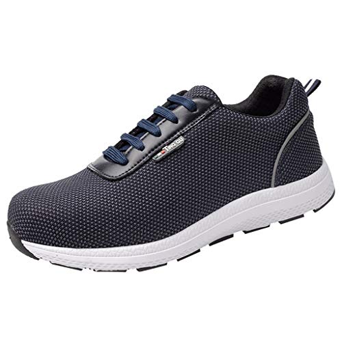 KEERADS Mesh Breathable Work Shoes Safety Shoes Anti-Smashing and Puncture Safety Shoes (36-46) Blue