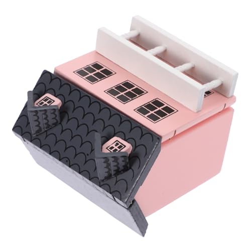 HEALSOPTHY Modelo De Villa De Madera Miniatura para Casa De Muñecas Decoración De Escritorio y Escenas Diseño Realista y Encantador para Amantes Muñecas y Accesorios De Juguete