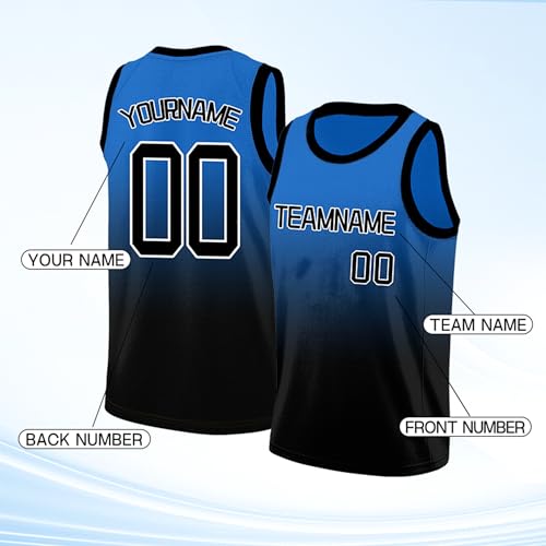 Image of Custom Basketball Jersey for Men - Personalized Name & Number, Embroidered or Printed, Athletic Shirt for Kids, Boys & Youth