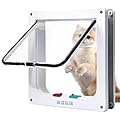 Cat Door for Windows, Pet Doors and Sliding Door, Safety Pet Door with 4 Way Lock, Weatherproof Cat Flap for Thin Door and Wall (Medium, 17 cm x 16 cm Flap) Two-Way Entry and Exit Cat Door Dog Flap-M