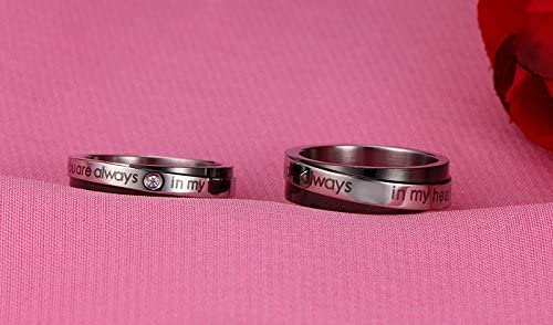Love Birds Crystal Couple Rings - 316L Stainless Steel