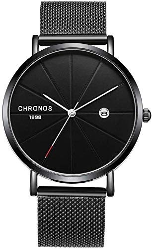 Stilvolle Einfachheit Herrenuhr runde Form Zifferblatt Stahlgitter Band einzelne Faltschließe Beste Geburtstagsgeschenk