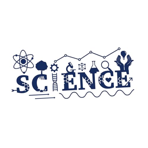 Vinilo decorativo de pared ciencia 99x42 cm PVC azul