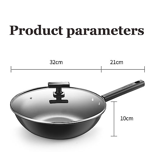 Wok de acero al carbono fondo plano con tapa de vidrio miniatura 6
