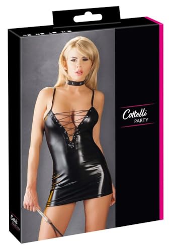 Mini robe effet mouillé Cottelli Collection noir M | Tenue sexy moulante