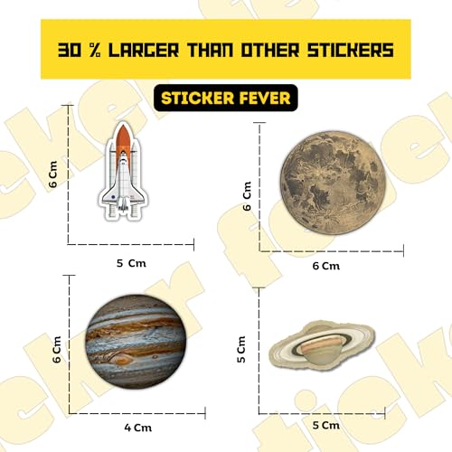 Image of Pack of 20 Moon Aesthetic Stickers for Laptops /Mobiles /Guitar /Journal etc. (Moon Aesthetic)