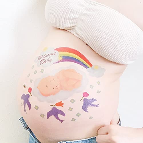 Miniatura 2 de tuzuru Calcomanías de embarazo para el vientre, calcomanías de tatuaje para pintura corporal, lindas calcomanías para embarazo, baby shower, regalos