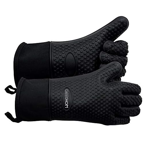 GEEKHOM Silicone Oven Gloves Heat Resistant Silicone