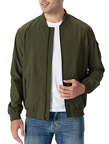 Rdruko Men'S Lightweight Windbreaker Jacket Athletic Flight Bomber Jacket Zip Up thumb #2