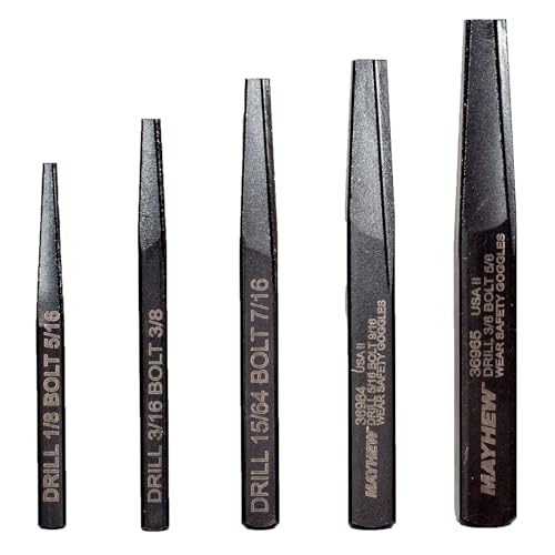 Mayhew Tools 37332 Screw Extractor Set, 5-Piece, Black Oxide Finish - Thumbnail 3