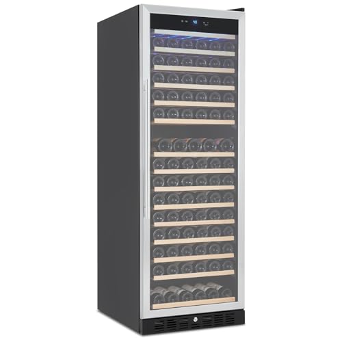 Image of 177 Bottle Wine and Beverage Refrigerator, Freestanding Compressor Wine Cooler Refrigerator with Digital Temperature Control and Single Glass Door, Quiet Operation and Elegant Design for The Wine Love