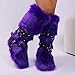 CSRZPMG Women Knee High Furry Faux Fur Boots Fuzzy Fluffy Round Toe Anti Slip Suede Warm Snow Long Boots Winter Comfy Fashion Plush Outdoor Indoor Flat Boot