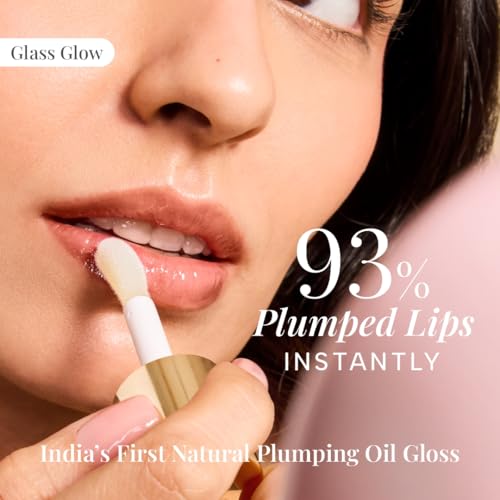 Image of RAS Luxury Oils Hydrating 4-in-1 Super Plump Lip Oil Gloss, Balm, Plumper & Gloss with SPF 20 | Enriched with Natural Oils, Peptides & Hyaluronic Acid - Glass Glow