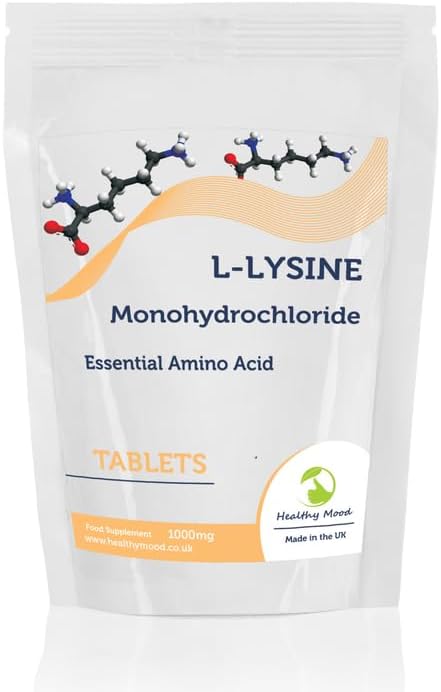 L-Lysine Hydrochloride 1000mg Tablets – Essential Amino Acid for Immune Support, Skin Health, & Collagen Production