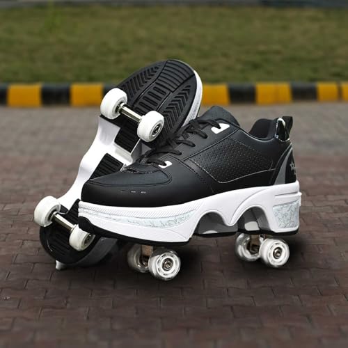 Roller Skate Shoes for Men, Double-Row Deform Wheel Automatic Walking Shoes, Retractable Roller Skate, Shoes with Wheels, Skating Shoes for Outdoor Fun & Fitness2