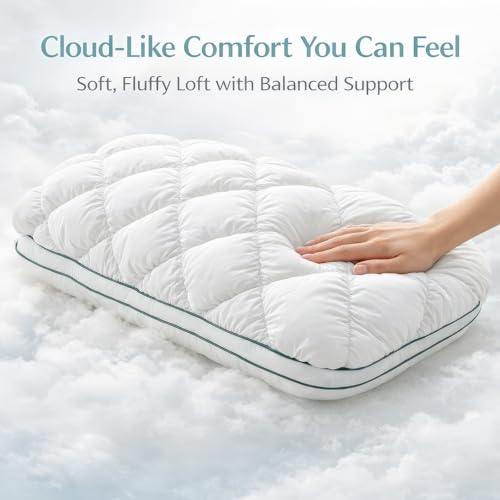 Almohada de Algodón para Cama Blanca Equilibrada miniatura 2