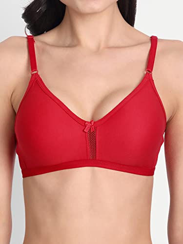 Image of Women's Full Coverage Cotton Blend Bra | Wired Free Lightly Padded Everyday Wear Bras | Soft Breathable Comfortable T-Shirt Bra | Adjustable Straps Lightweight Daily Inner wear for Women Pack of 2